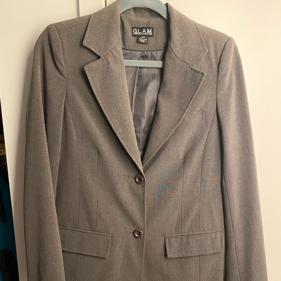 Grey blazer with lining and pockets - Picture 2 of 6